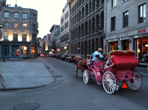 Horse-drawn carriage in old Montreal