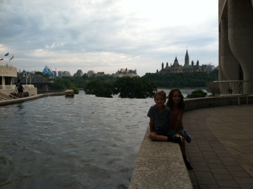 The Ottawa River and Parliament Buildings of Ontario in the background